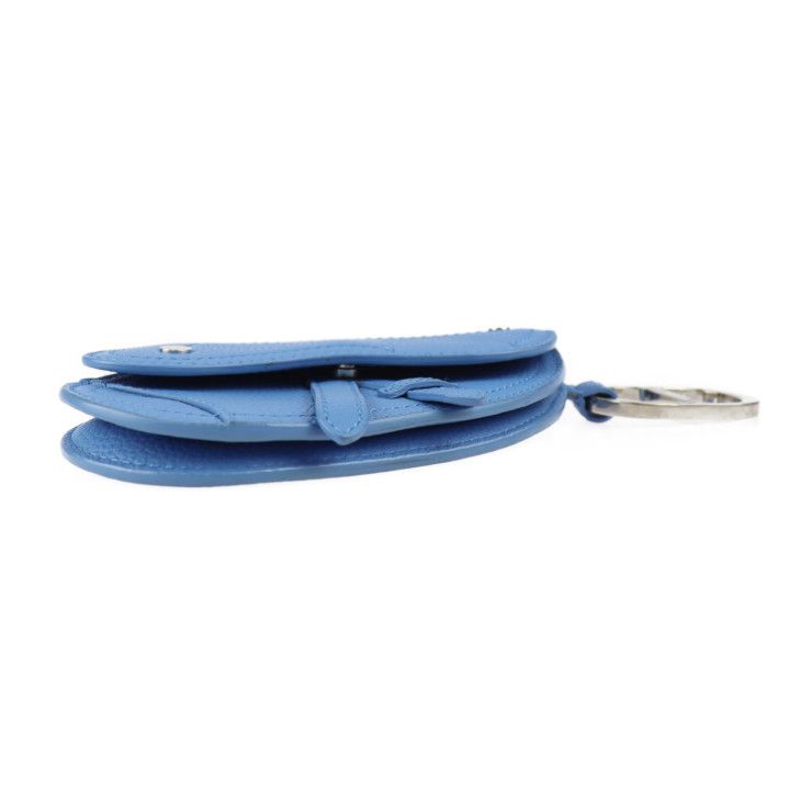 Christian DIOR Saddle Poach Saddle Pouch Coin Case - Leather Blue Silver