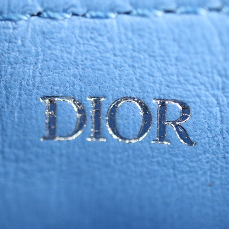 Christian DIOR Saddle Poach Saddle Pouch Coin Case - Leather Blue Silver