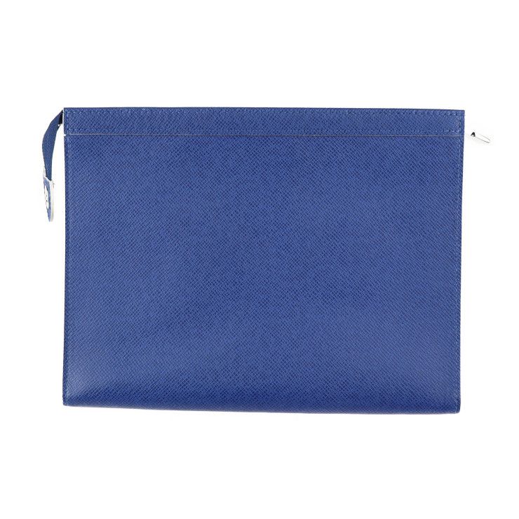 Louis Vuitton Pochette Voyage MM Second Bag M30399 Leather Cobalt Blue Silver