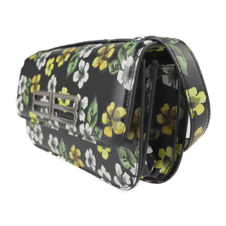 Balenciaga Gossip BAG SML Shoulder Bag 674693 Leather Black Multicolor Silver
