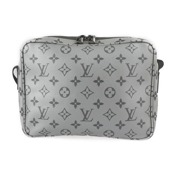 Louis Vuitton Messenger PM Shoulder Bag M43859 PVC Leather Silver Black