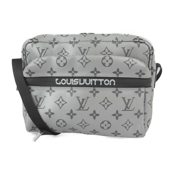 Louis Vuitton Messenger PM Shoulder Bag M43859 PVC Leather Silver Black