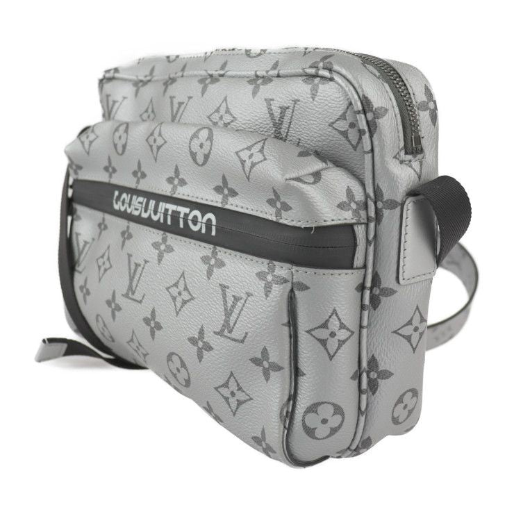 Louis Vuitton Messenger PM Shoulder Bag M43859 PVC Leather Silver Black