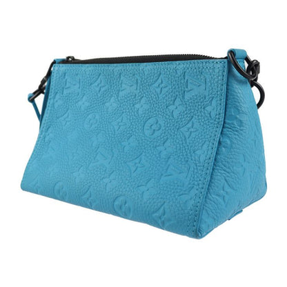 Louis Vuitton Triangle Messenger Shoulder Bag M55925 Leather Turquoise Blue