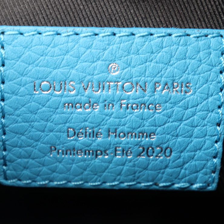Louis Vuitton Triangle Messenger Shoulder Bag M55925 Leather Turquoise Blue