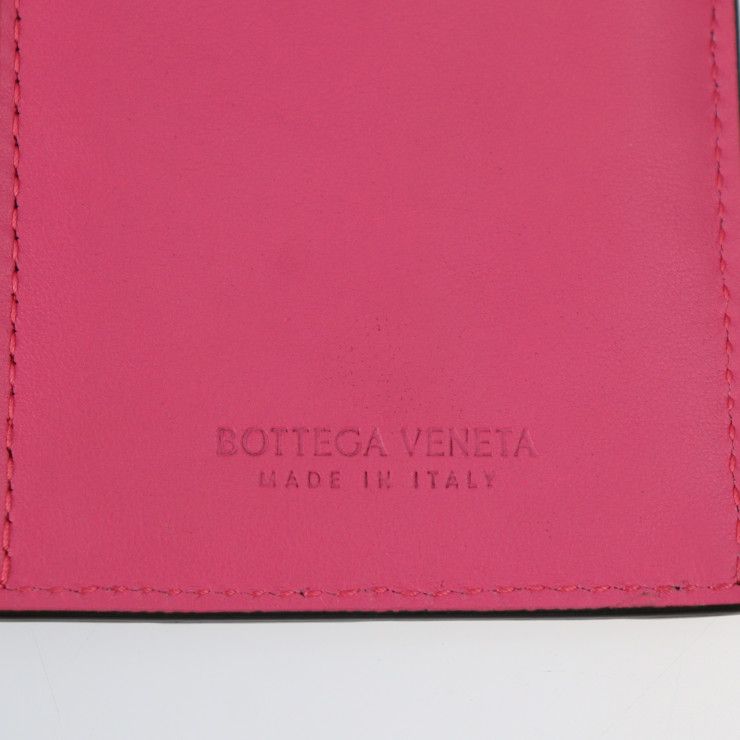 Bottega Veneta Bottega Veneta Bifold Wallet 635567 Leather Black Pink Intrecciat