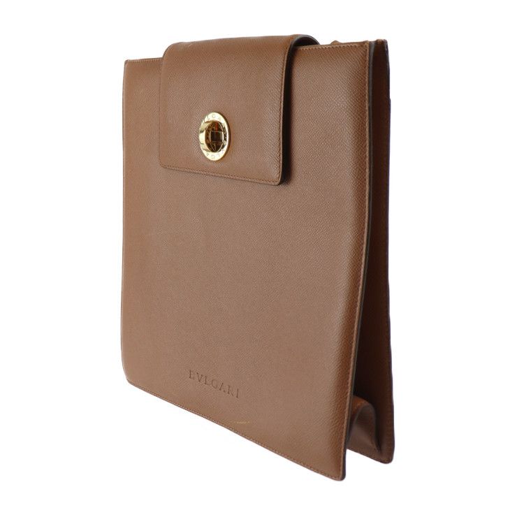 Bvlgari Bulgari Shoulder Bag - Leather Brown Gold Hardware Bulgari Pochette