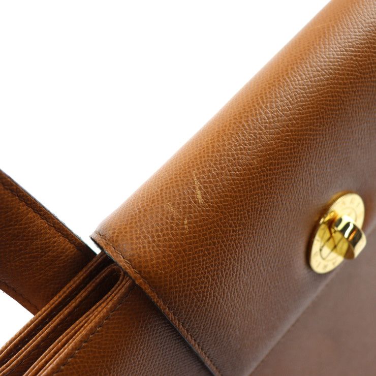 Bvlgari Bulgari Shoulder Bag - Leather Brown Gold Hardware Bulgari Pochette