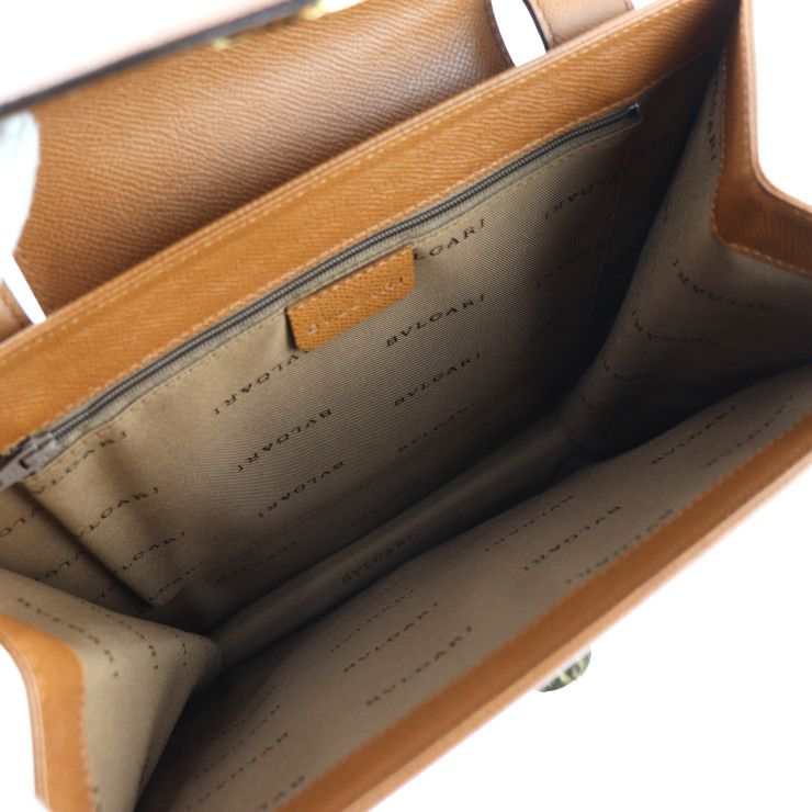 Bvlgari Bulgari Shoulder Bag - Leather Brown Gold Hardware Bulgari Pochette