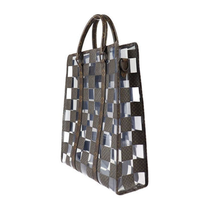 Louis Vuitton Sac Pla Tote Bag M20866 PVC Vinyl Brown Clear Monogram Chess 2WAY