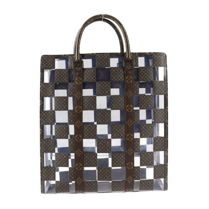 Louis Vuitton Sac Pla Tote Bag M20866 PVC Vinyl Brown Clear Monogram Chess 2WAY