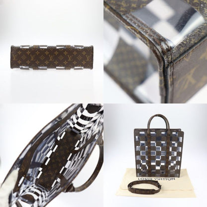 Louis Vuitton Sac Pla Tote Bag M20866 PVC Vinyl Brown Clear Monogram Chess 2WAY