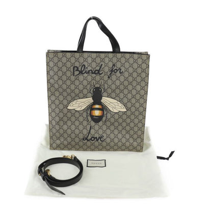 Gucci Bee Print Bee Print Tote Bag Tote Bag 450950 PVC Leather Beige Brown