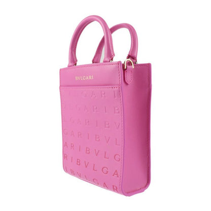 Bvlgari 2WAY Mini Tote Handbag 292318 Calfleather Pinkish Gold Hardware