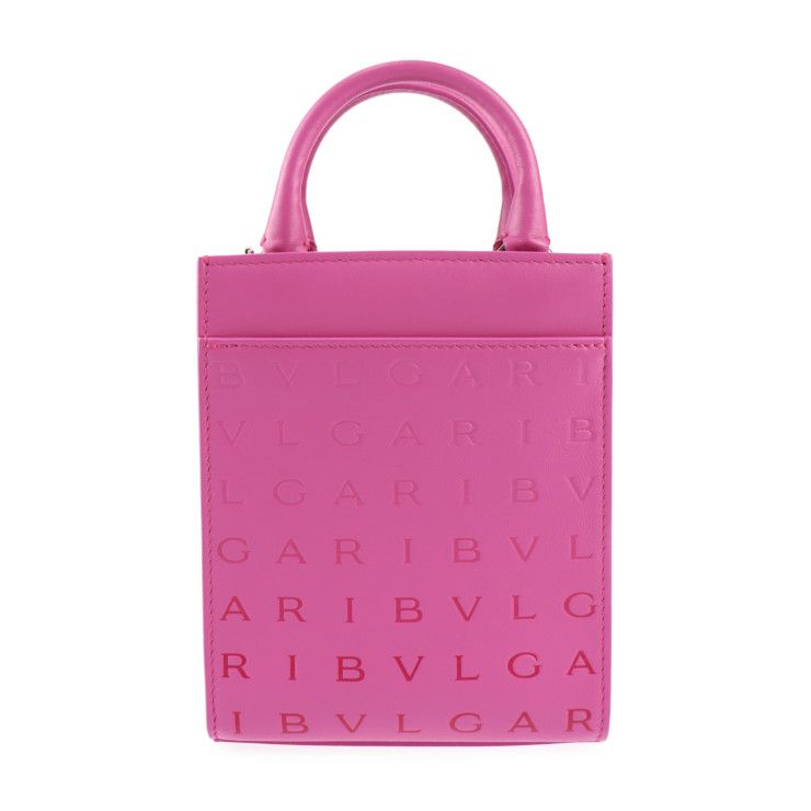 Bvlgari 2WAY Mini Tote Handbag 292318 Calfleather Pinkish Gold Hardware
