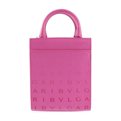 Bvlgari 2WAY Mini Tote Handbag 292318 Calfleather Pinkish Gold Hardware