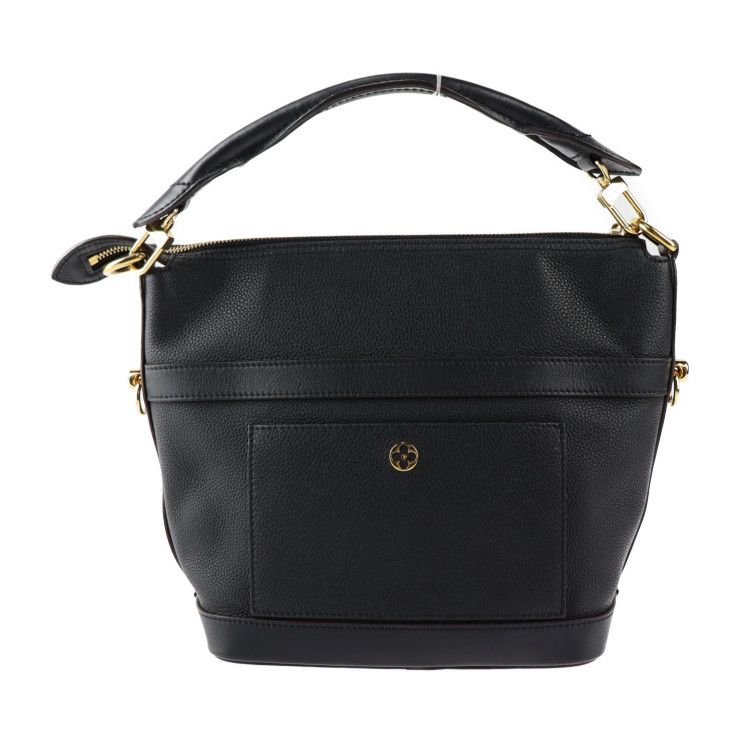 Louis Vuitton Cruiser PM Handbag M57934 Calf Leather Black Gold Hardware 2WAY