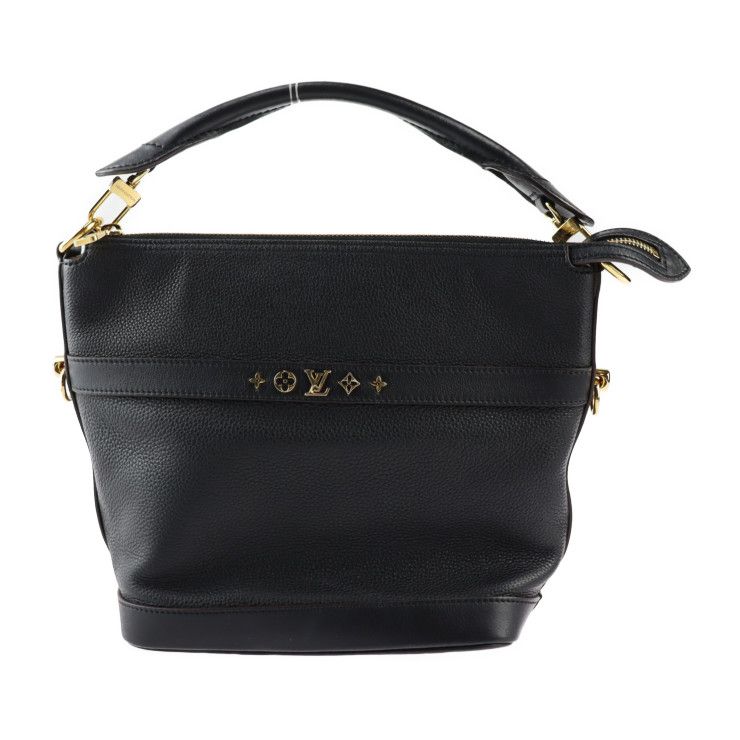 Louis Vuitton Cruiser PM Handbag M57934 Calf Leather Black Gold Hardware 2WAY