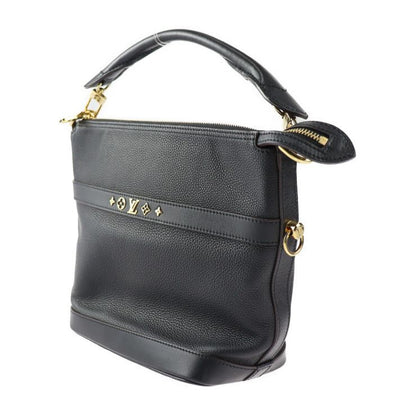 Louis Vuitton Cruiser PM Handbag M57934 Calf Leather Black Gold Hardware 2WAY