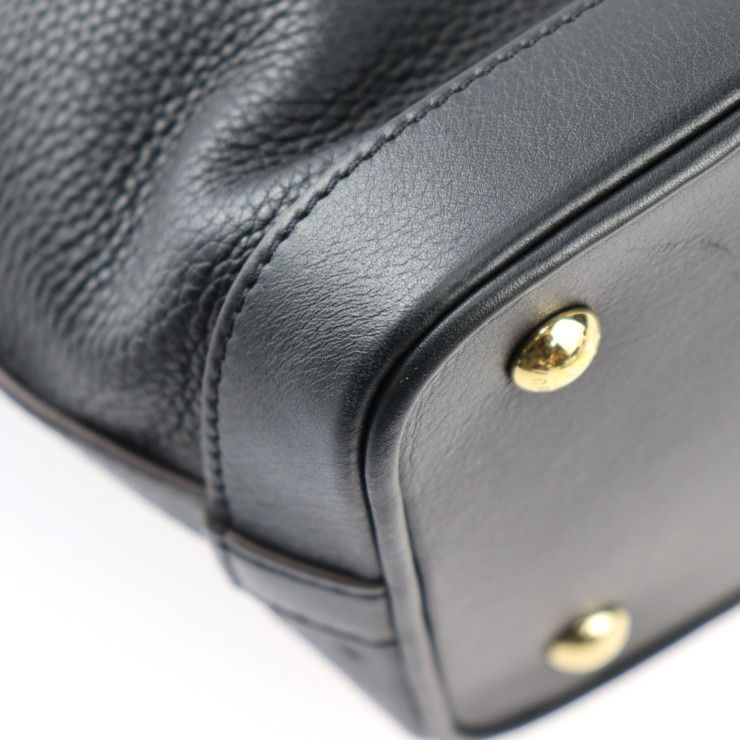 Louis Vuitton Cruiser PM Handbag M57934 Calf Leather Black Gold Hardware 2WAY
