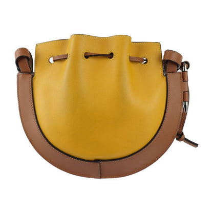 Loewe Horseshoe Shoulder Bag A826303x03 Leather Yellowish Brown Drawstring