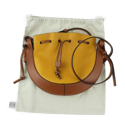 Loewe Horseshoe Shoulder Bag A826303x03 Leather Yellowish Brown Drawstring