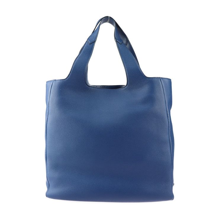 Prada Tote Bag 2vg092 Leather Blue Vitello Daino Vitello Daino Tote Triangle