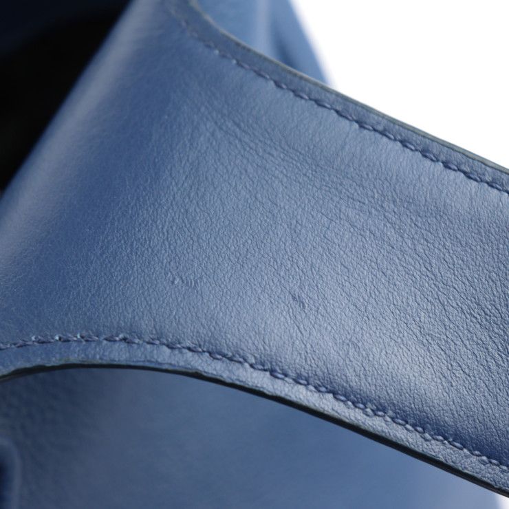 Prada Tote Bag 2vg092 Leather Blue Vitello Daino Vitello Daino Tote Triangle