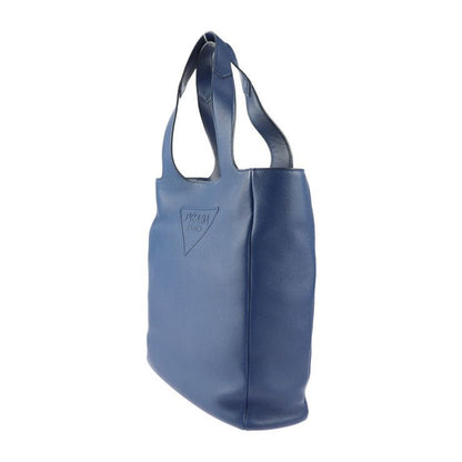 Prada Tote Bag 2vg092 Leather Blue Vitello Daino Vitello Daino Tote Triangle