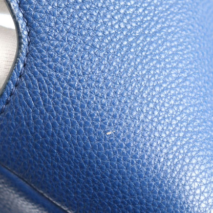 Prada Tote Bag 2vg092 Leather Blue Vitello Daino Vitello Daino Tote Triangle