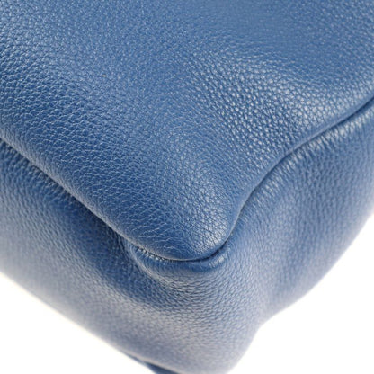 Prada Tote Bag 2vg092 Leather Blue Vitello Daino Vitello Daino Tote Triangle