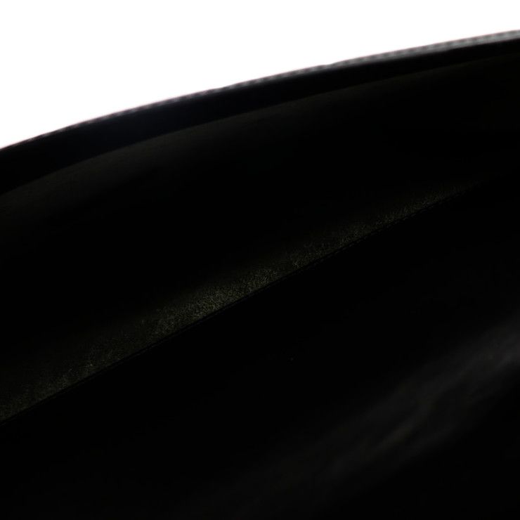 Cartier Tradition Must Line Business Bag Leather Black Silver Hardware Briefcase