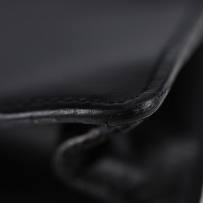 Cartier Tradition Must Line Business Bag Leather Black Silver Hardware Briefcase