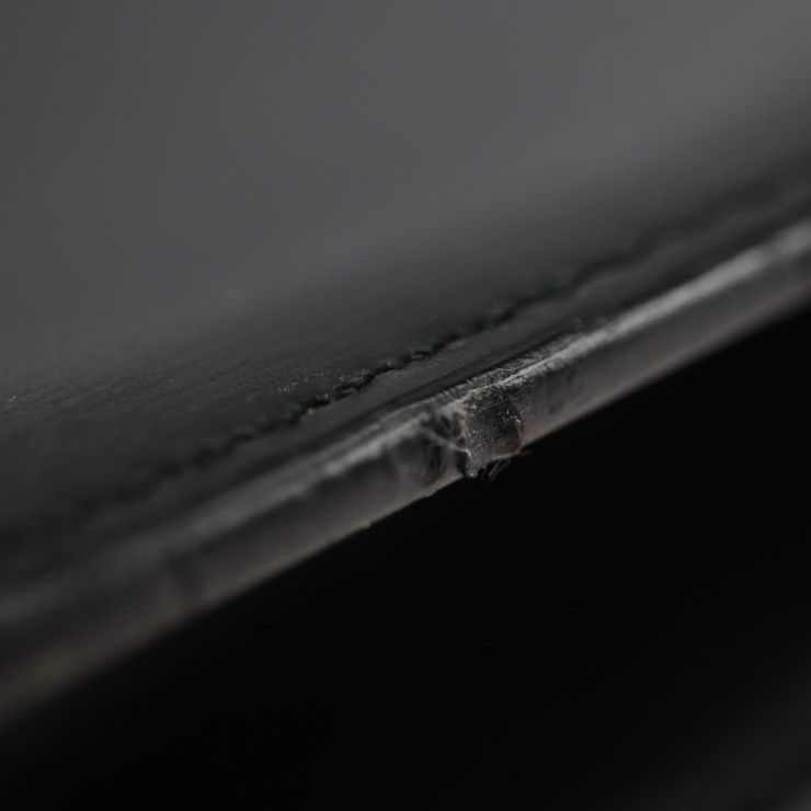 Cartier Tradition Must Line Business Bag Leather Black Silver Hardware Briefcase