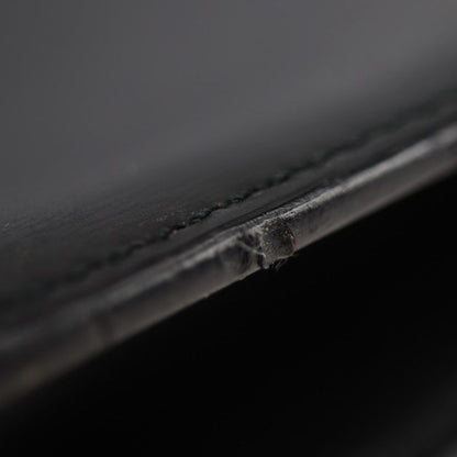 Cartier Tradition Must Line Business Bag Leather Black Silver Hardware Briefcase