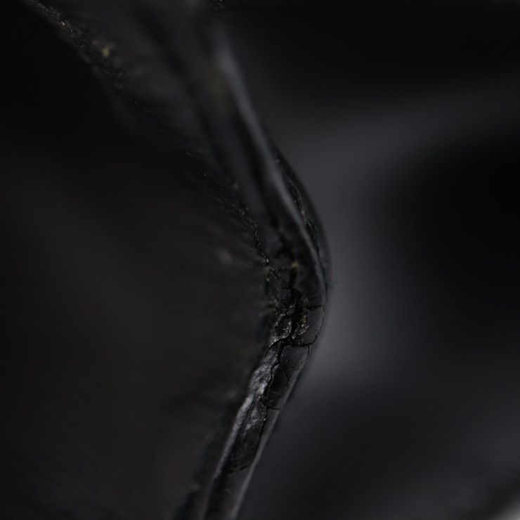 Cartier Tradition Must Line Business Bag Leather Black Silver Hardware Briefcase