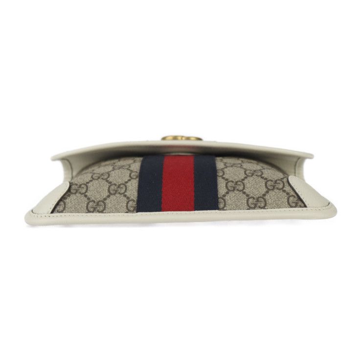Gucci GG Small Belt Bag Waist Bag 674081 GG Supreme Canvas Leather Beige White