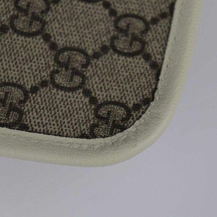 Gucci GG Small Belt Bag Waist Bag 674081 GG Supreme Canvas Leather Beige White