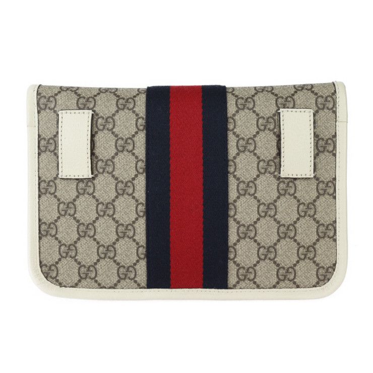 Gucci GG Small Belt Bag Waist Bag 674081 GG Supreme Canvas Leather Beige White