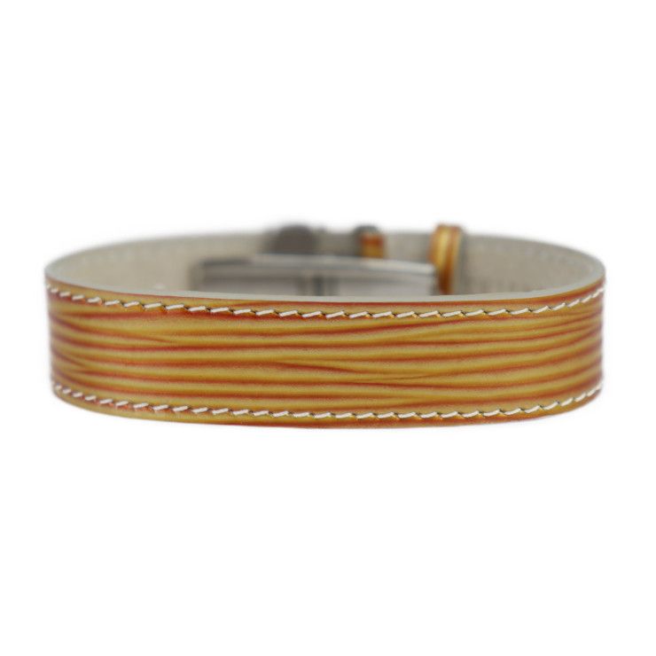 Louis Vuitton Good Luck Bracelet M99084 Patent Leather Gold Tone Orange Tone