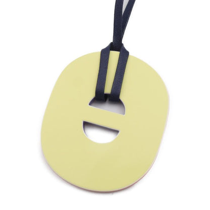 Hermes Necklace - Lacquered Wood Yellowish Orange Chaine D'ancre Pendant