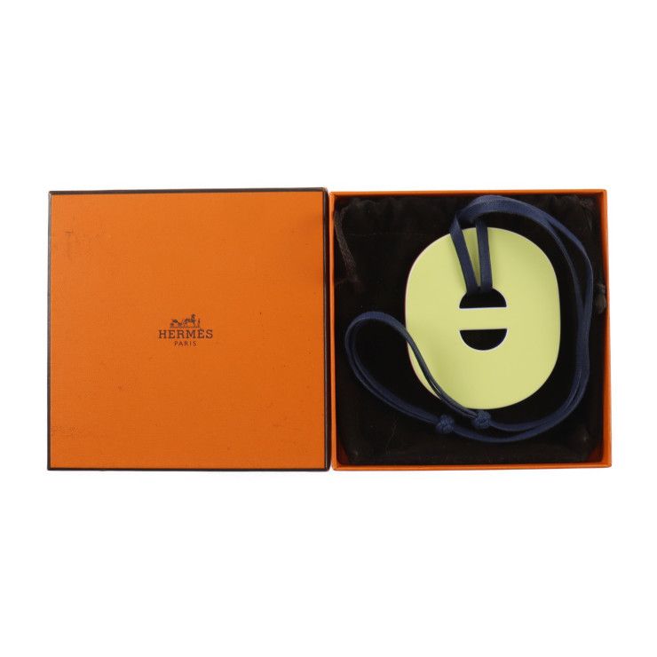 Hermes Necklace - Lacquered Wood Yellowish Orange Chaine D'ancre Pendant