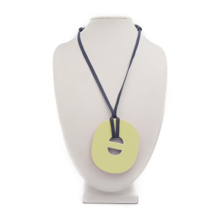Hermes Necklace - Lacquered Wood Yellowish Orange Chaine D'ancre Pendant