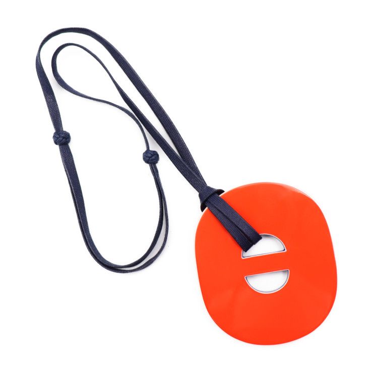 Hermes Necklace - Lacquered Wood Yellowish Orange Chaine D'ancre Pendant