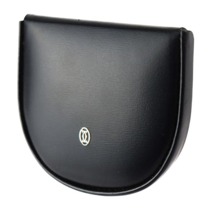 Cartier Coin Case L3000129 Calf Leather Black Silver Hardware Pasha Coin Purse