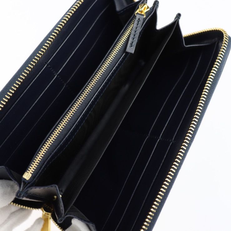 Gucci Long Wallet 621889 Vintage Canvas And Leather Beigeish Black Gold