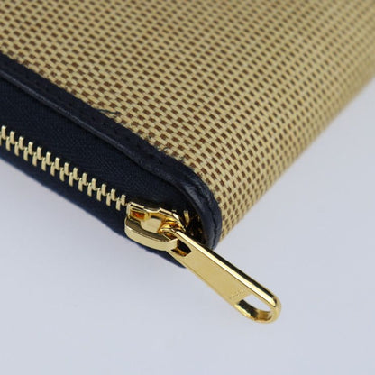 Gucci Long Wallet 621889 Vintage Canvas And Leather Beigeish Black Gold