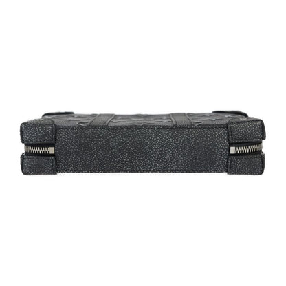 Louis Vuitton Soft Trunk Wallet Shoulder Bag M81776 Leather Black Silver