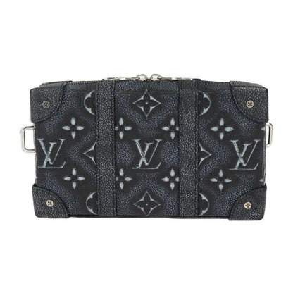 Louis Vuitton Soft Trunk Wallet Shoulder Bag M81776 Leather Black Silver