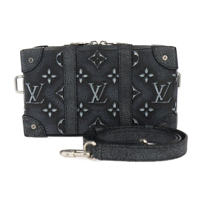 Louis Vuitton Soft Trunk Wallet Shoulder Bag M81776 Leather Black Silver